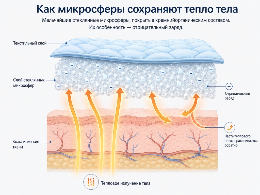 Как микросферы сохраняют тепло тела